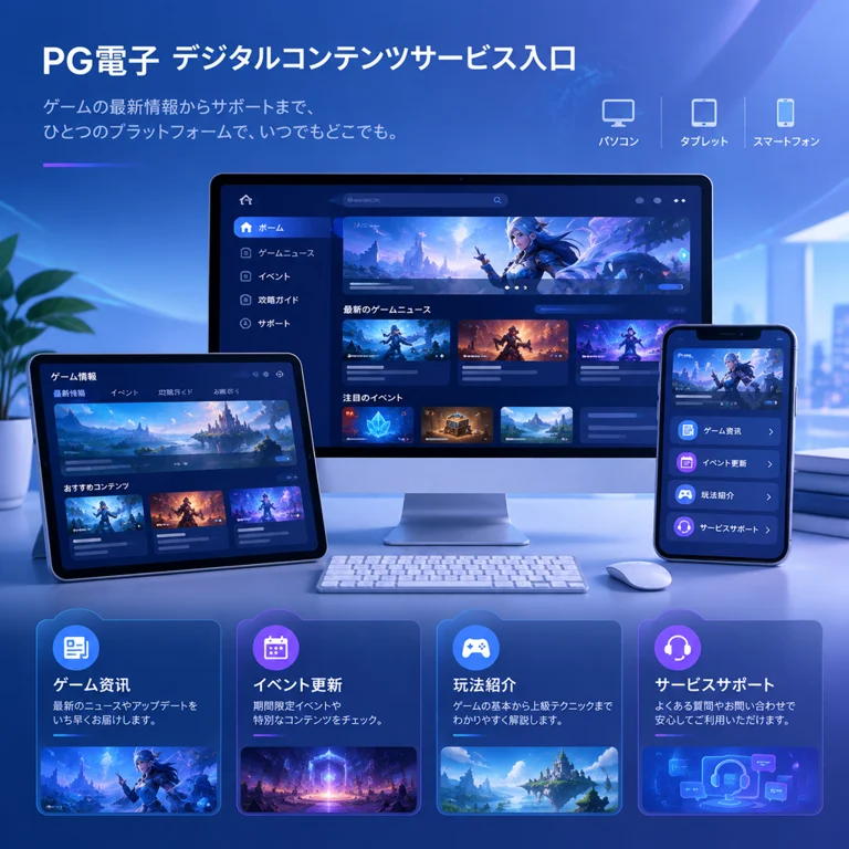 PG电子数字内容服务与多端访问体验示意图